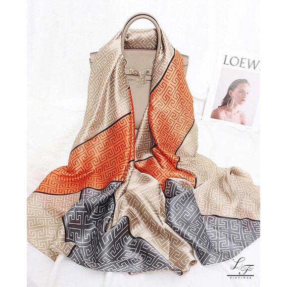 Women Silk Shawl Floral Pattern Lightweight Wrap Dress Accessory - Picture 2 of 6